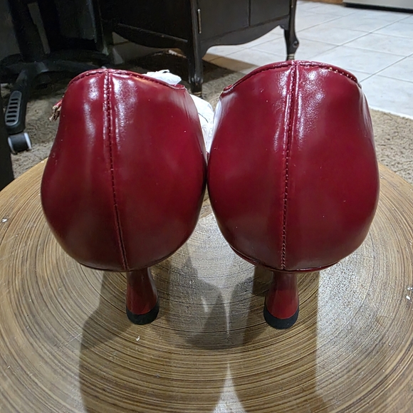 Chic Maroon Ankle Strap Heels - Picture 9 of 9